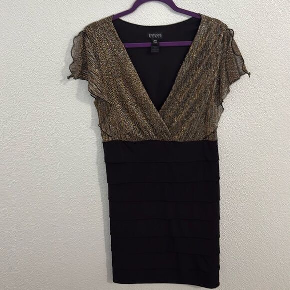 Enfocus Women- gold and black shimmer dress- Size 16W - Picture 1 of 8